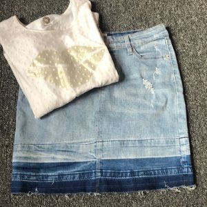 Girls shirt and jeans skirt